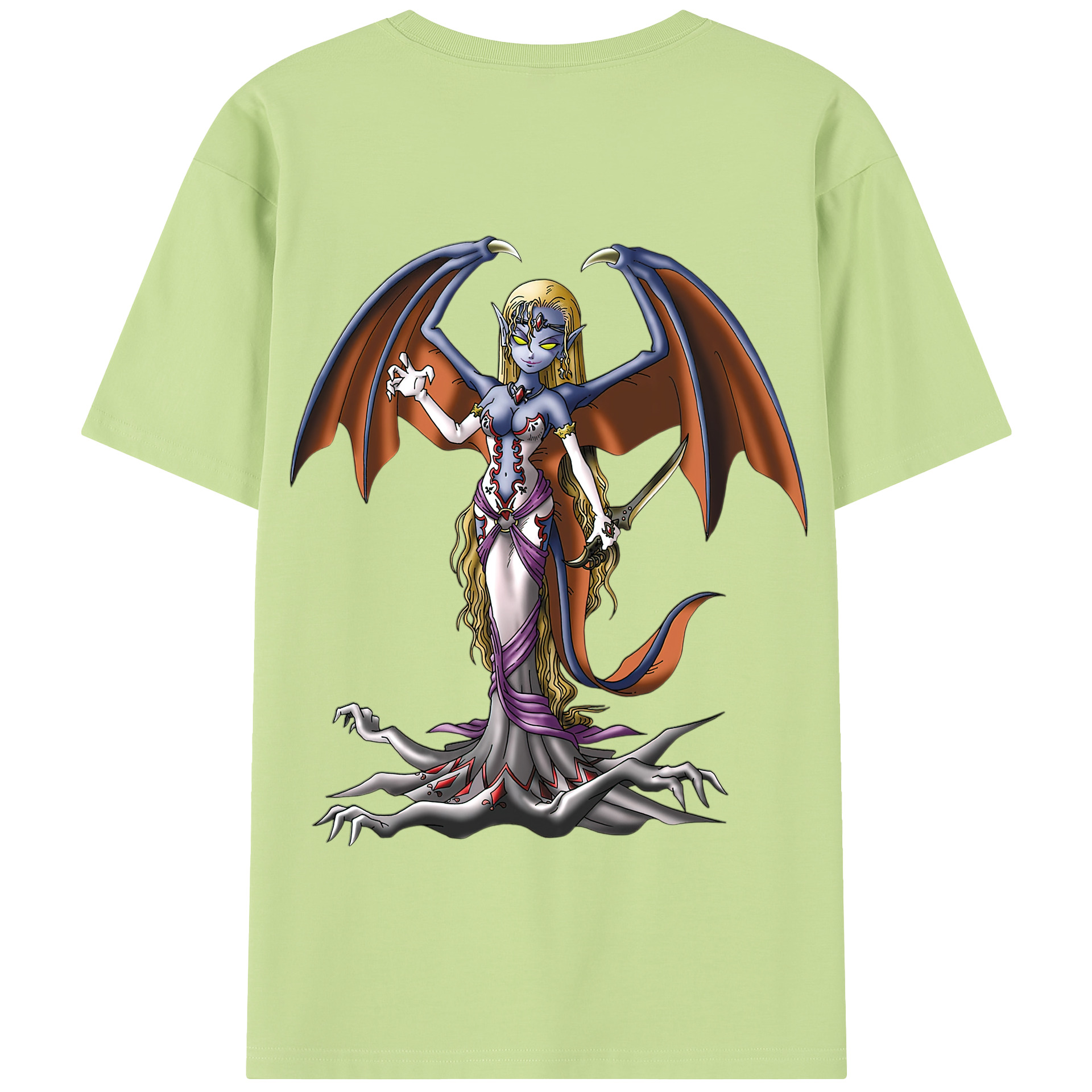 （画像用） ドラゴンクエスト Doragon Kuesuto Dragon Quest 綿100％半袖Tシャツ（背面プリント）